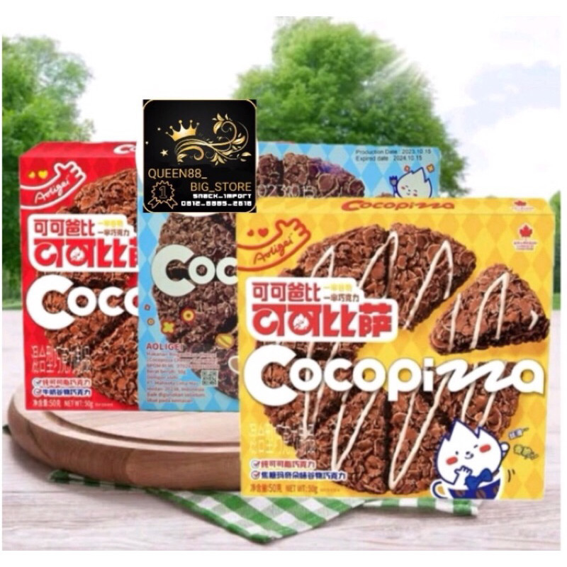 

AOLIGEI Cocopizza - Makanan Ringan Cereal Chocolate Bentuk Pizza - Milk chocolate/Lemon Chocolate/Cheese chocolate/Caramel chocolate 50gr