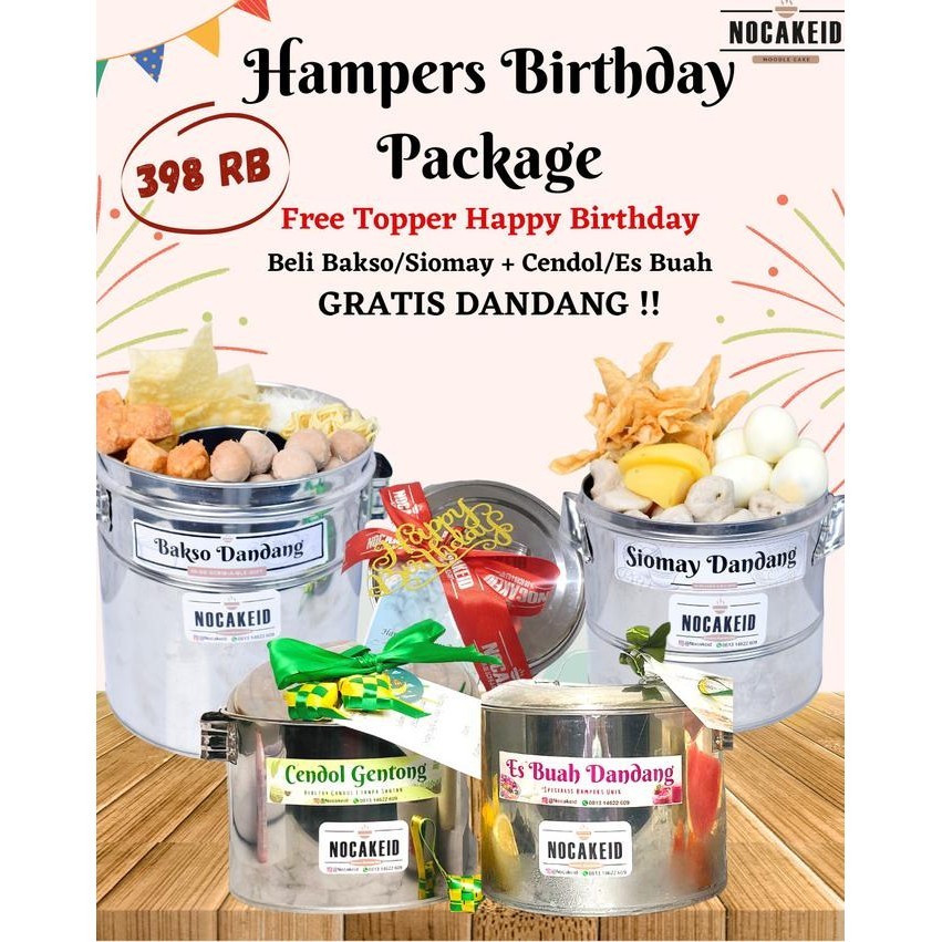 

paket Bakso, Siomay & Cendol, Es buah , Hampers Birthday package