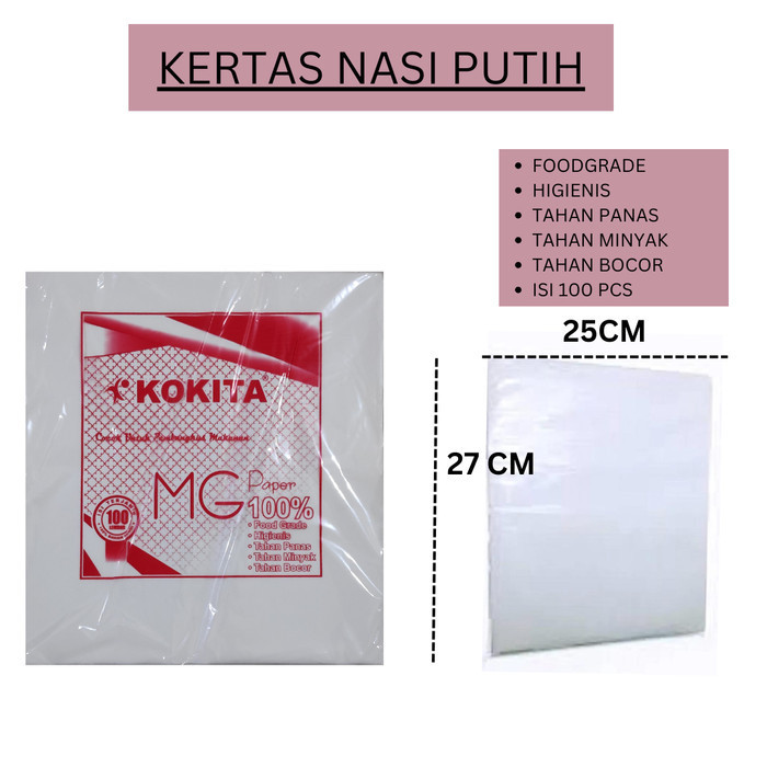 Kertas Nasi Kfc (Isi 50Pack), Kertas Burger, Kertas Nasi Putih