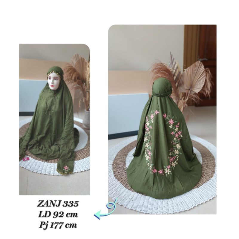 Mukena terusan dewasa Sulam benang Matt Rayon