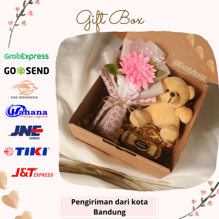 

Gift Box / Hampers (Bunga Flanel Hadiah Wisuda/Ulang Tahun/Anniv)