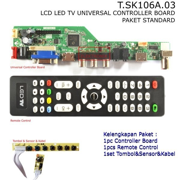 TERMURAH - V53 Paket Standardard LCD LED TV Universal Controller Board Mesin TV