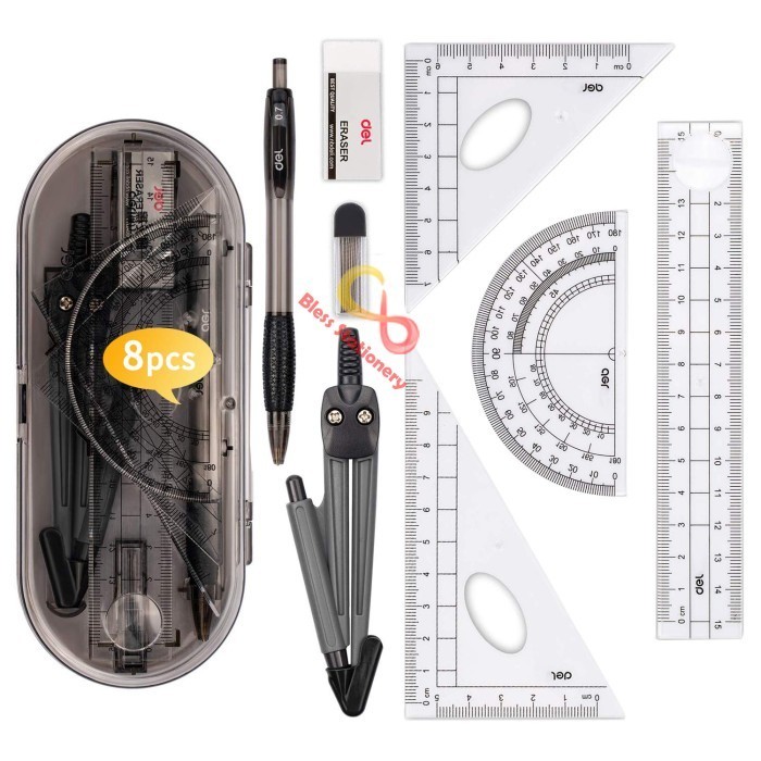 

Jangka Ggaris Busur Sekolah Deli Compass Drafting Set Square Ruler
