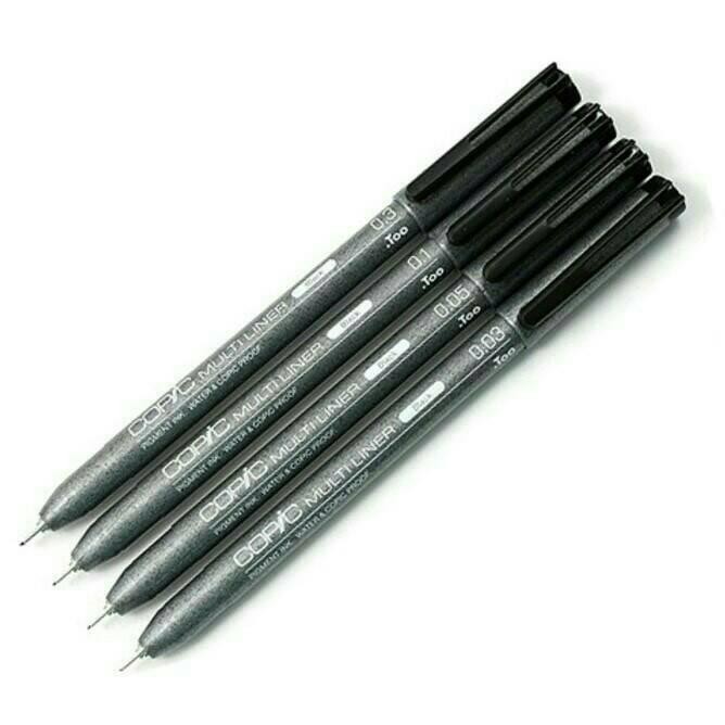 

Copic Multiliner Fine Nib Inking Pen Set A-Black |Murah