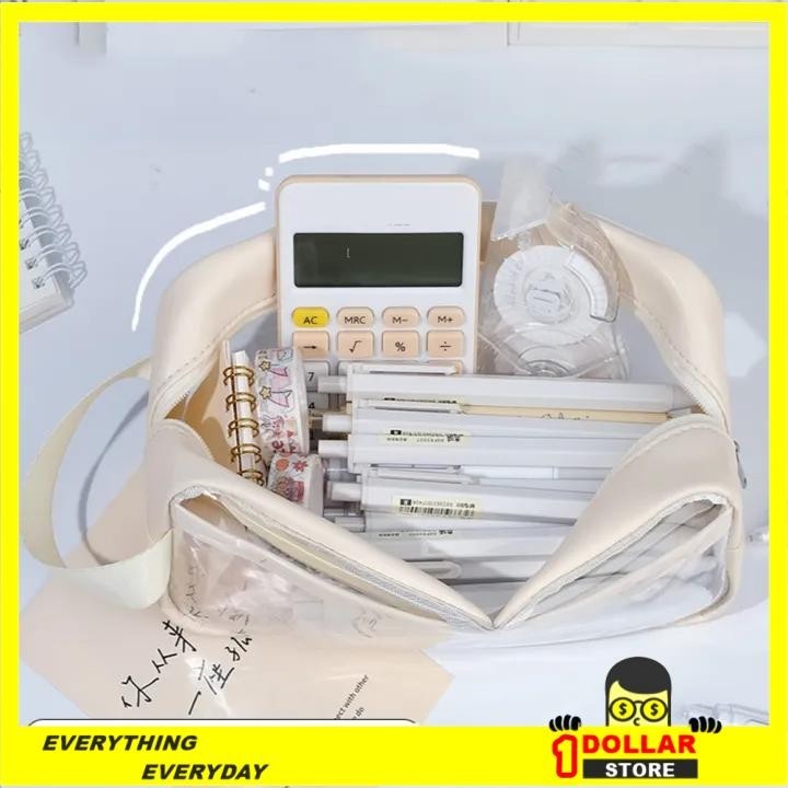

$1 Tempat Pensil Waterproof Clear Zipper Bag Pencil Case