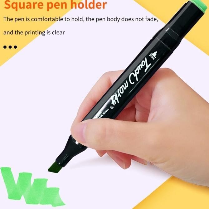 

Spidol Dual Side Fine Art Brush Pen Art Marker Set 80 Color - Black |Murah