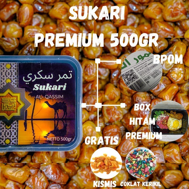 

MJS GROSIR [500 gram ] Kurma Korma Sukari Barari 500 Gram Medjool Ramin Hijra NR Nabi BPOM Premium