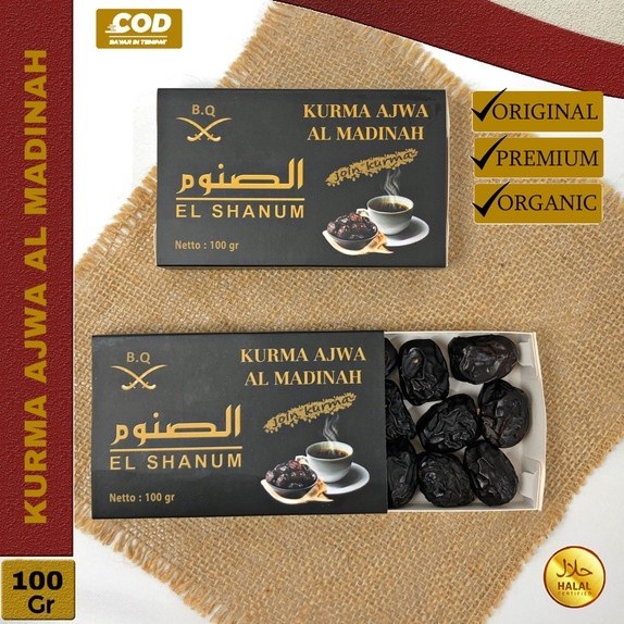 

MJS [ COD ] KURMA AJWA 100 gram BQ / Kurma Ajwa Premium / Kurma Ajwa Super