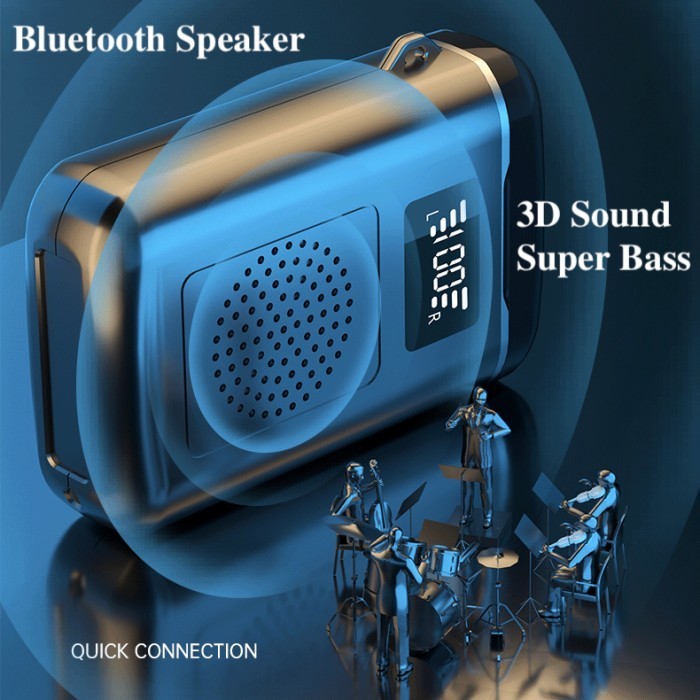 Super Bass M6 Tws Headset Bluetooth Speaker Wireless Earphone 4 In 1 Promo R0324B