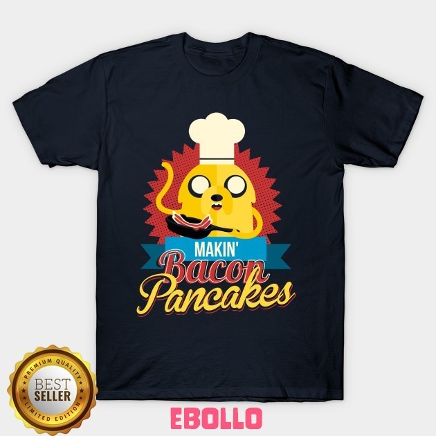 Baju Kaos Tshirt Bacon Pancakes Adventure Time Caroon Distro Cotton Combed Premium Kaos Pria Wanita 