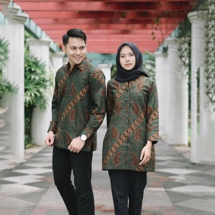 Sarimbit Baju Batik Sarimbit Pria Dan Wanita Couple Seragam Kantor Pesta Gb46 Stok Terbatas