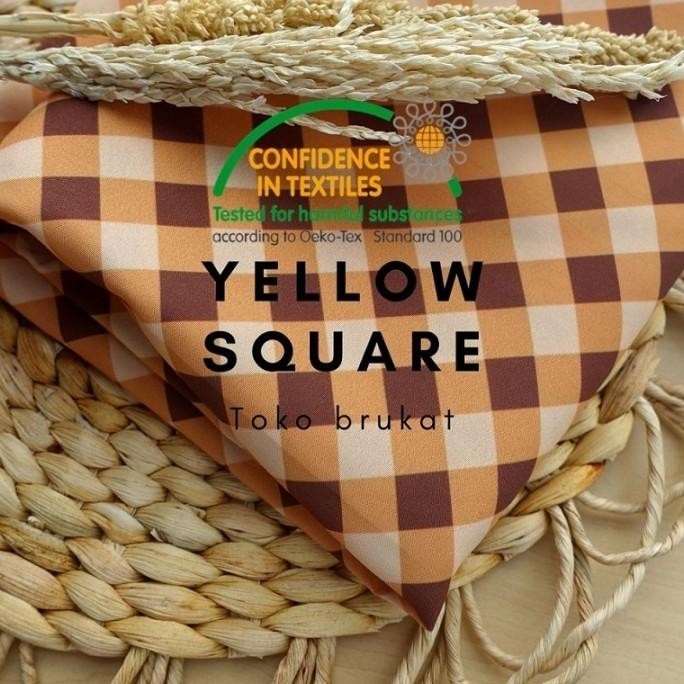 

New Sale Grosir Kain Motif Kotak - Yellow Square Per Yards ( 50 Yard/Roll) Berkualitas