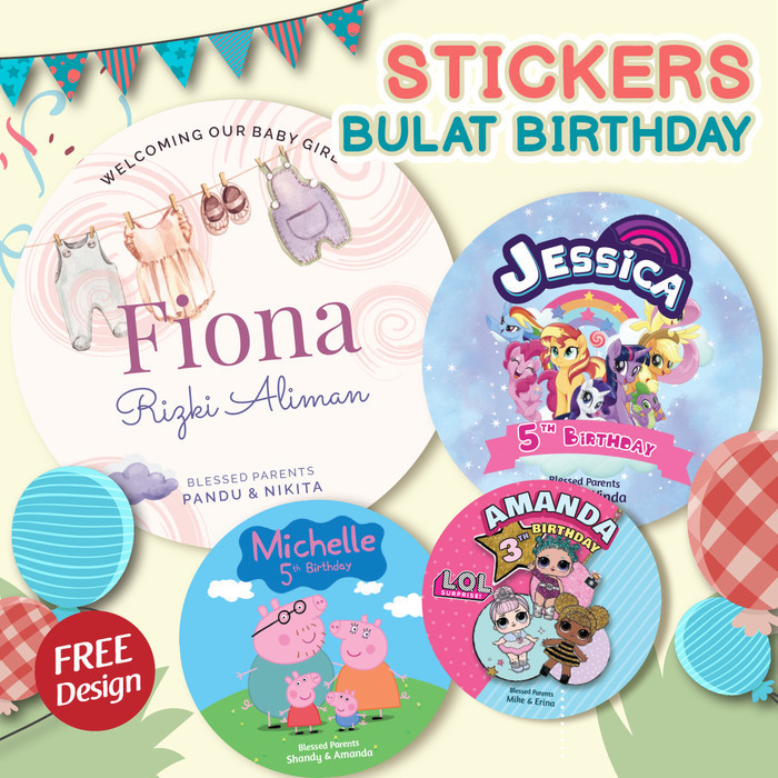 

hanya disini] [Isi 45-150] Sticker Bulat Ulang Tahun/ Sticker Birthday