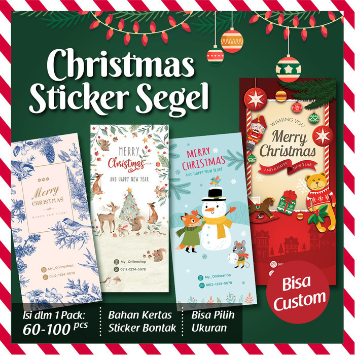 

```````] [Isi60-100] Sticker Segel Tema Christmas/Sticker Natal
