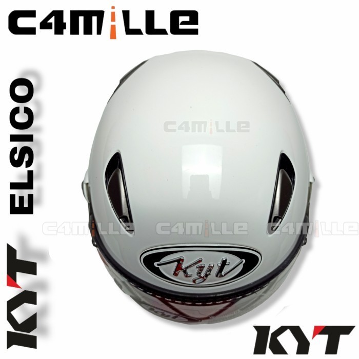 promo HELM RETRO KYT ELSICO SOLID WHITE