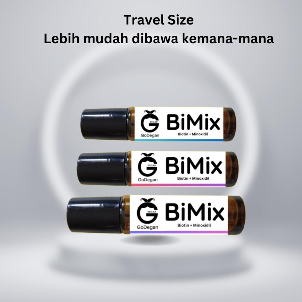 Big Sale Bimix Minoxidil 5% / 10% / 15% Penumbuh Rambut Travel Size Roll On 10Ml Cod