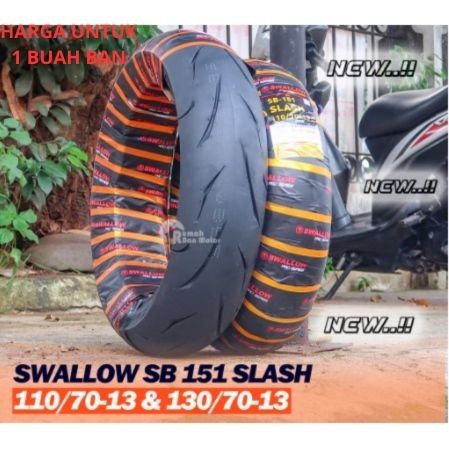 Ban Luar Swallow SB 151 Slash 130/  70 - 13 - 110 / 70 - 13TL 63P - Ring 13 by Swalow - Swallow Pro 