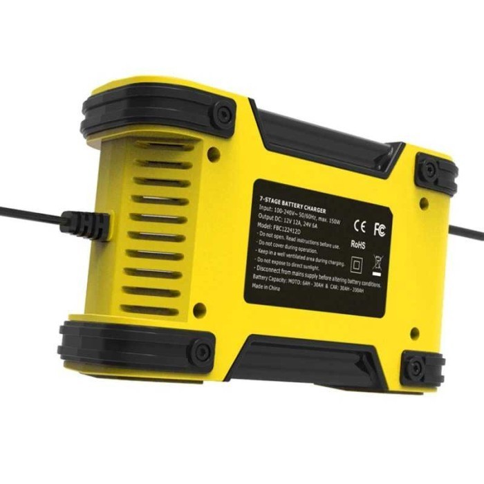 FOXSUR Charger Aki Mobil Motor Lead Acid Charger Aki 12V/24V 6-200AH
