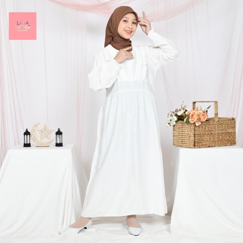 Termurah Gamis Anak Tanggung Remaja Hitam Putih Ayura Polo Linen Laurakidshop 7 Tahun - Dewasa Murah