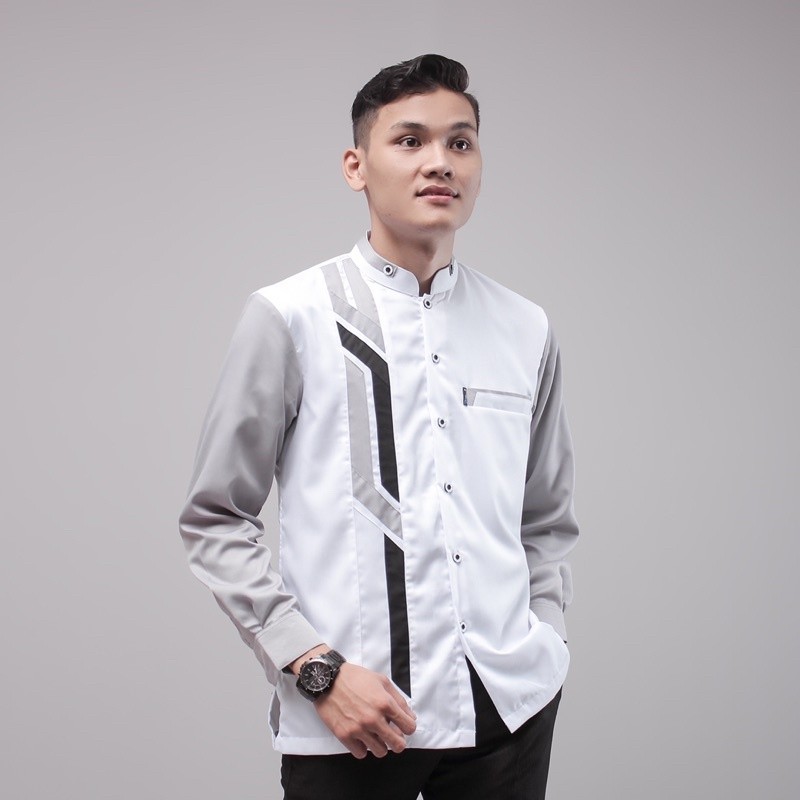 Baju Koko Zaka Muslim Laki Laki Pria Dewasa Lengan 3 4 Bahan Katu Baju Koko Pria Lengan Panjang Orig