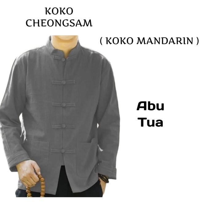 Koko Cheongsam Mandarin Baju Koko Pria Lengan Panjang Limited Edition Terlaris