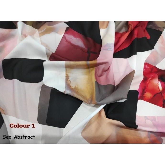 

Kain Print Bunga Sutra / Kain Sutra Woolpeach - Geo (Per 0,5) Stok Terbatas