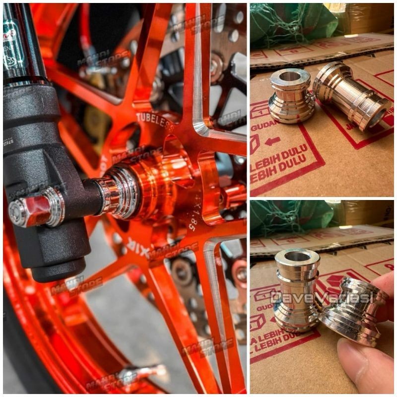 2pcs / Sepasang Boshing Gearbox Vleg Scoopy Donat Ring 12 Upgrade Velg 14 , 16 , 17 Racing / Vleg