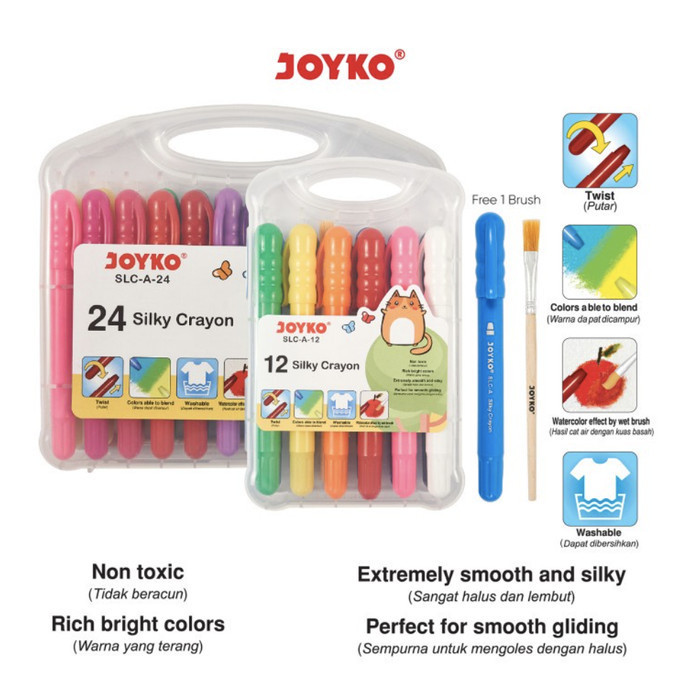 

Silky Crayon Krayon Halus Joyko Slc-A-24 Warna Colors
