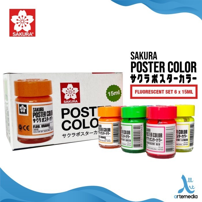 

Cat Poster Sakura Poster Colors Fluorescent Set 6X15Ml