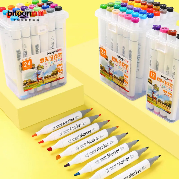 

Creative Art Marker Double Head Spidol Oil Based Permanen Aneka Warna