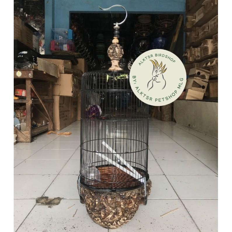 SANGKAR PLECI DIAMETER 26CM RUJI BESI TEBOK FIBER NAGA / DEWA IMPORT