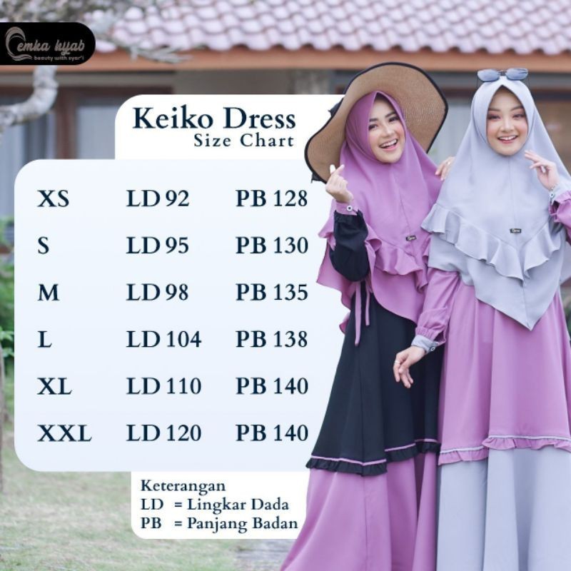 NEW PREMIUM DAILY HIJAB READY KEIKO DRESS ORI EMKA HIJAB