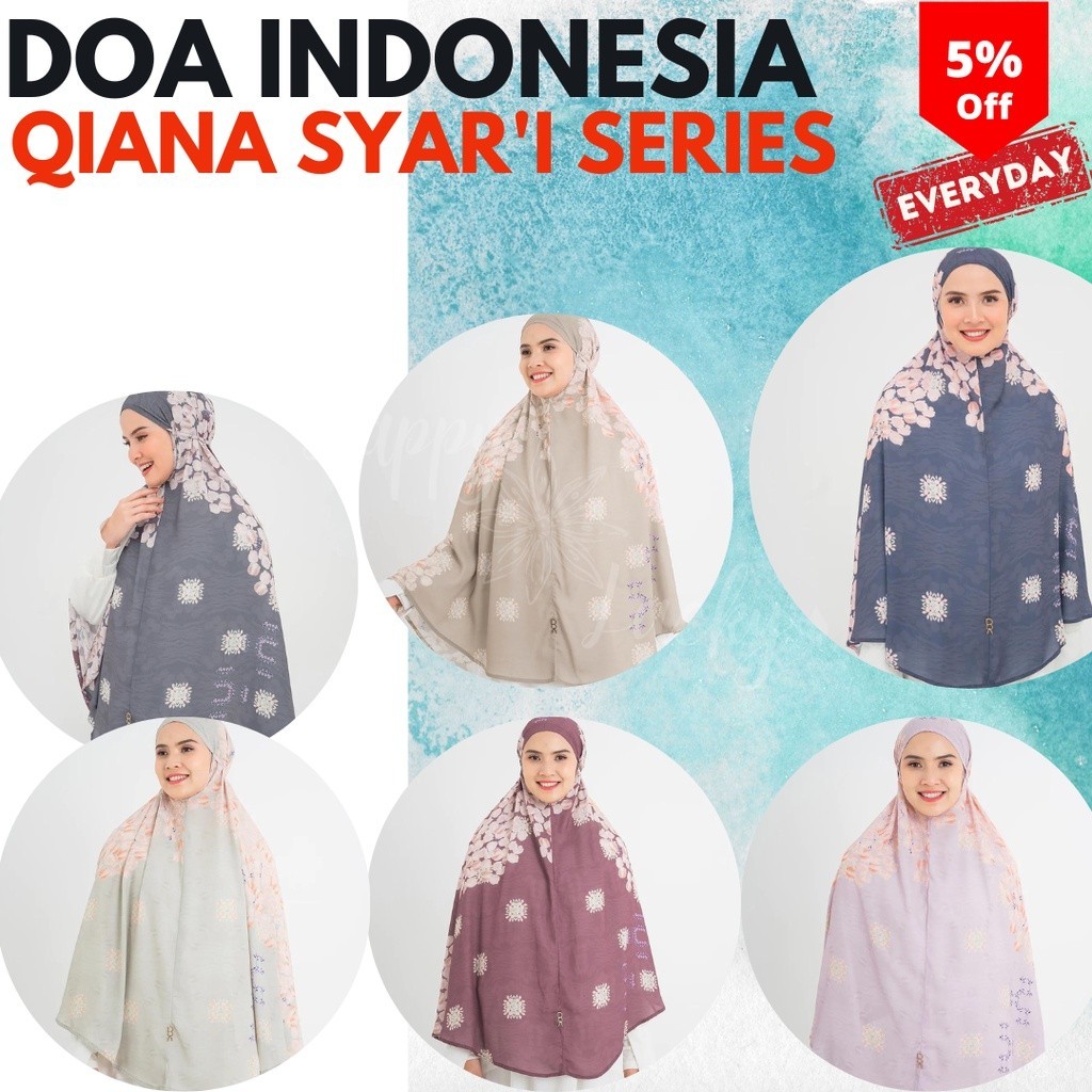 NEW PREMIUM DAILY HIJAB Promo DOA Khimar/Bergo (Jilbab/Hijab Instan) - Baiti Qiana Syar'i Series -