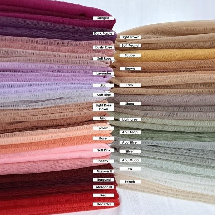 

Kain Soft Tulle / Kain Soft Tile / Kain Mesh Chart 3 Per 0,5 Meter Terbaru