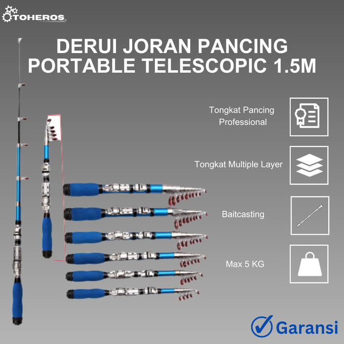 Joran Pancing Mini Teleskopik Antena Portable Rod Spinning Telescopic