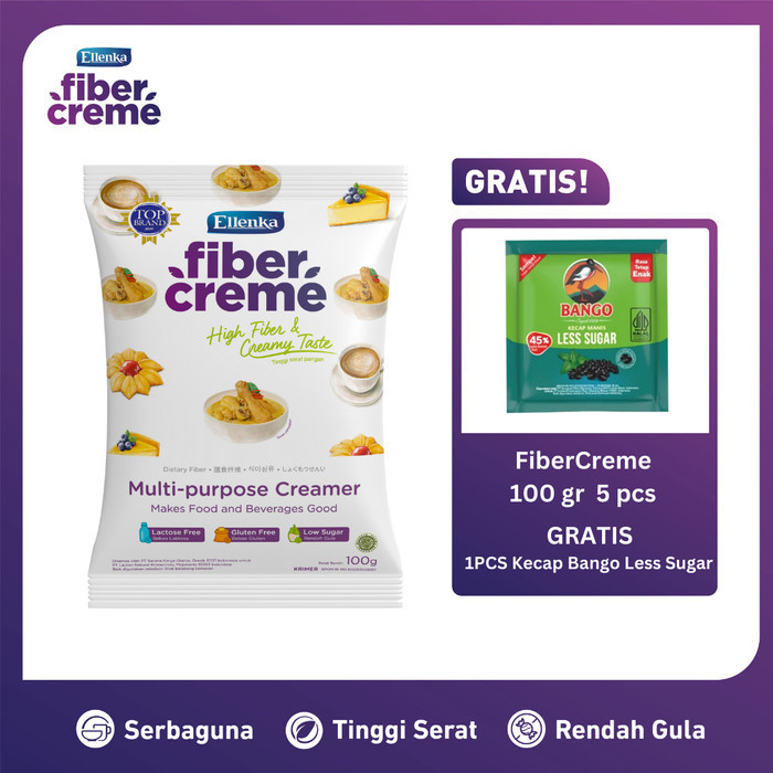 

Ready FiberCreme 100 gr - 5 pcs FREE 1 pcs Kecap Bango Less Sugar 18ml