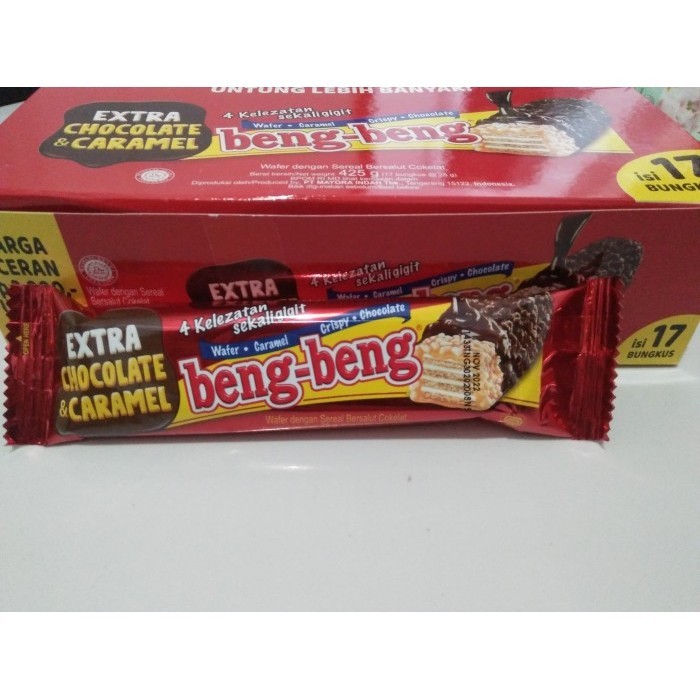 

TERJAMIN Beng Beng Wafer BengBeng Coklat 1 Box Isi 20x22gr