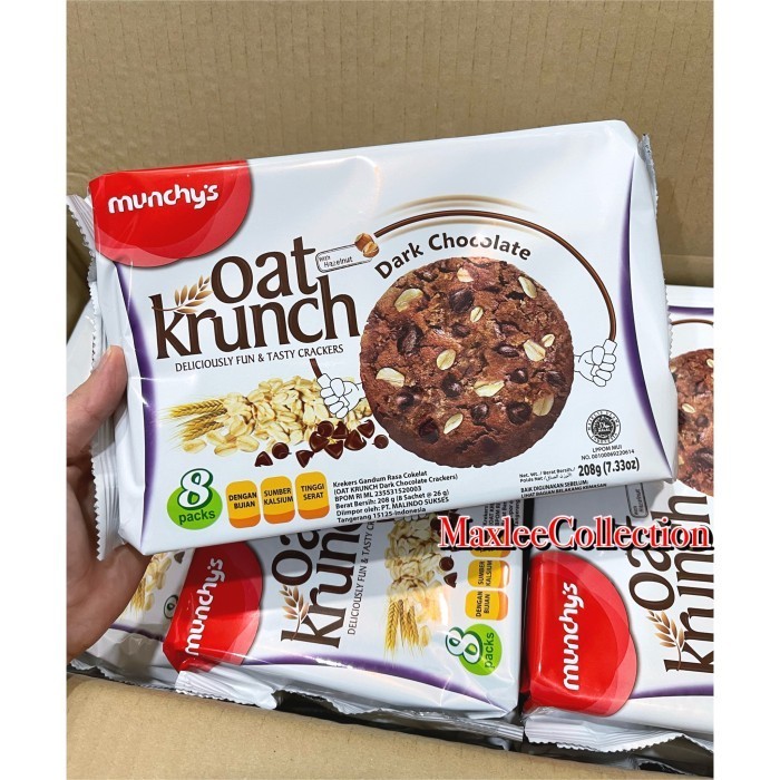 

TERBATAS Munchy's Oat Krunch Dark Chocolate 208 gr / Biskuit Oat Krunch