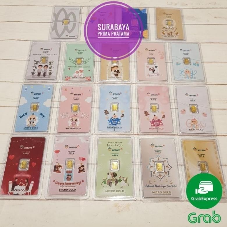Ready>>> Lm Logam Mulia Emas Micro Gold Antam X Hartadinata Abadi Gift Series 0,25 / 0.25 Gr Gram Pr