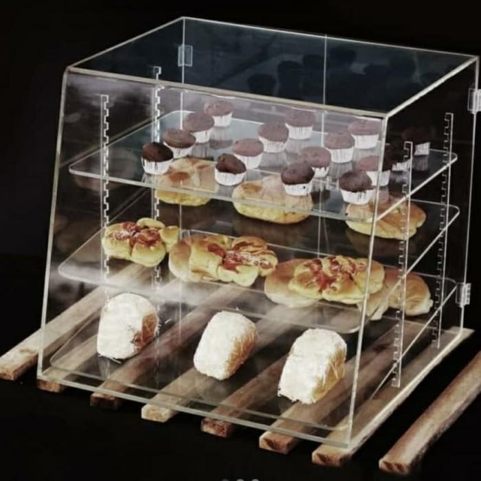 Showcase Roti Dan Kue Etalase Akrilik - Tipe Rakit