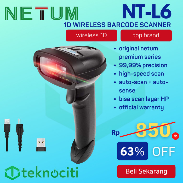 Netum Wireless Barcode Scanner 1D - Long Range Scan