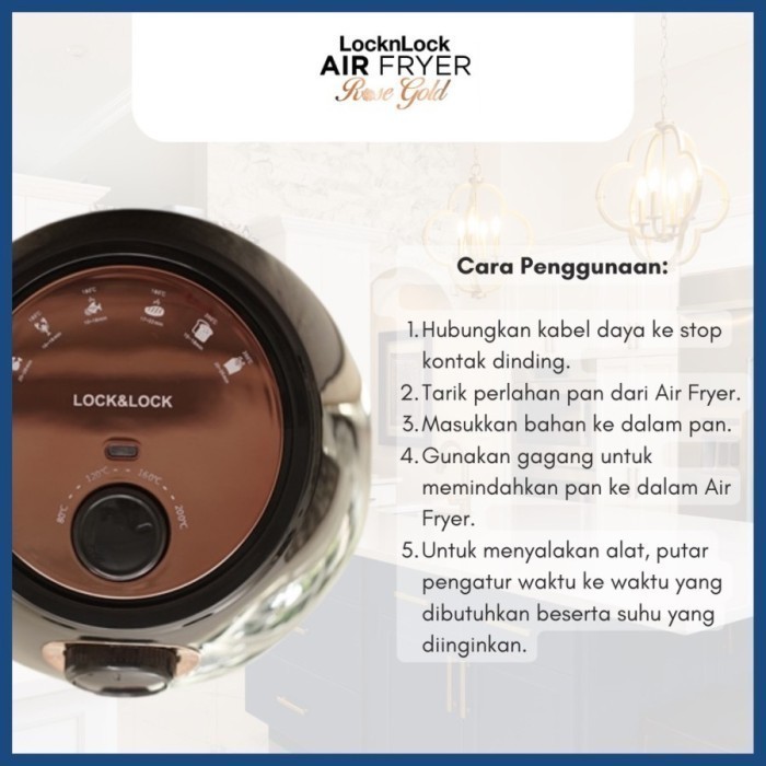 Air Fryer Locknlock/Lock N Lock/Lock & Lock Ejf126Bmnc - 2 Liter