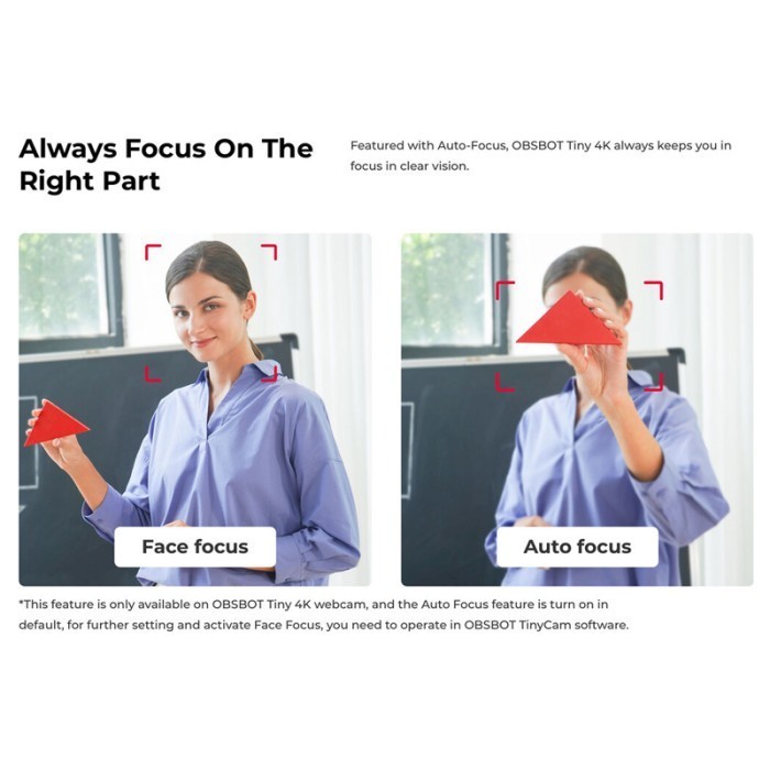 Webcam Obsbot Tiny 4K Edition Ai Powered Ptz 4K Webcam Portable Resmi