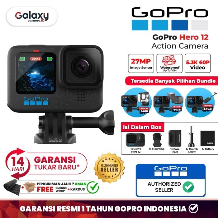 Gopro Hero 12 Black Action Camera Gopro Hero12 Garansi Resmi