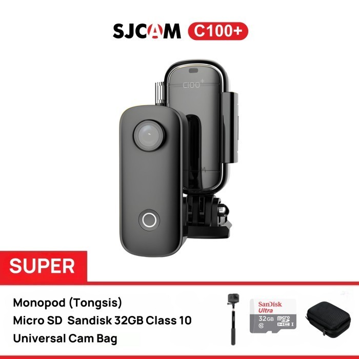 Sjcam C100 Plus Body Cam Thumb Magnetic Mini Camera Super 32Gb