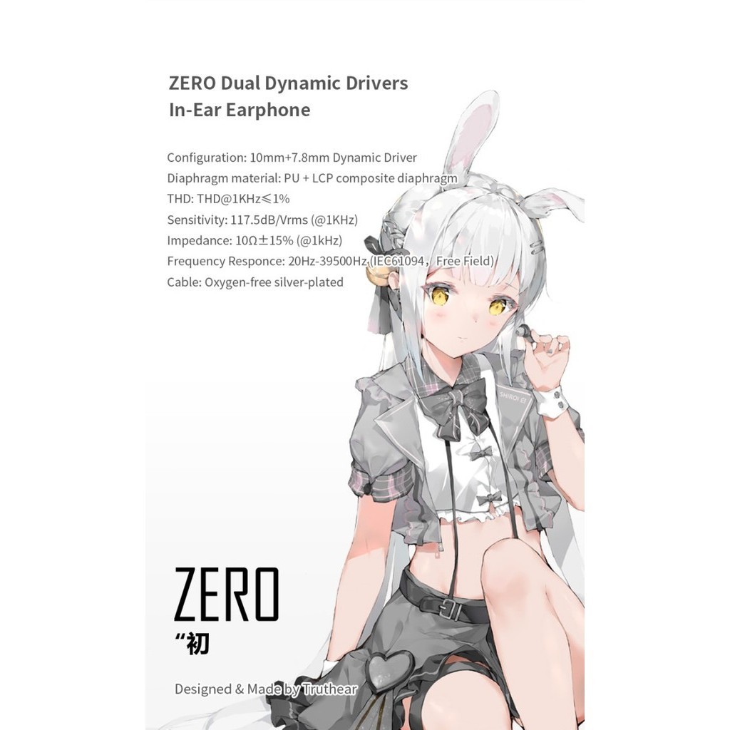 Truthear X Crinacle Zero Dual Dynamic Driver In Ear Monitor Earphone