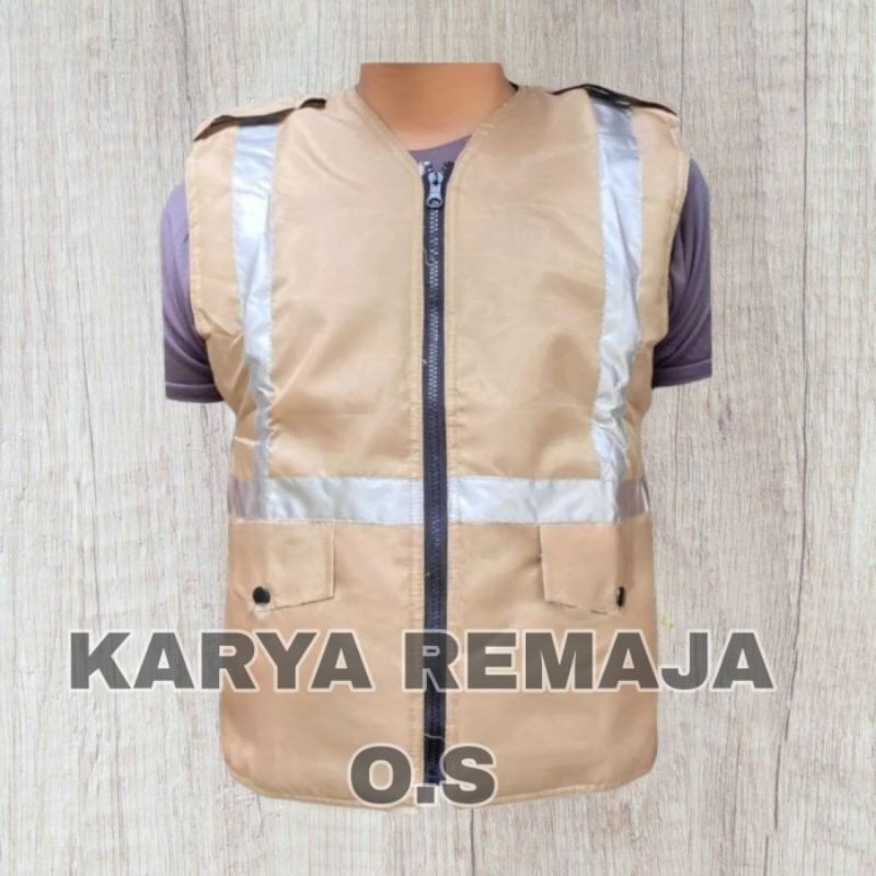 Rompi Murah premium KREEM Parasut Rompi ojek Rompi Parkir Rompi safety Skotlet Parasut