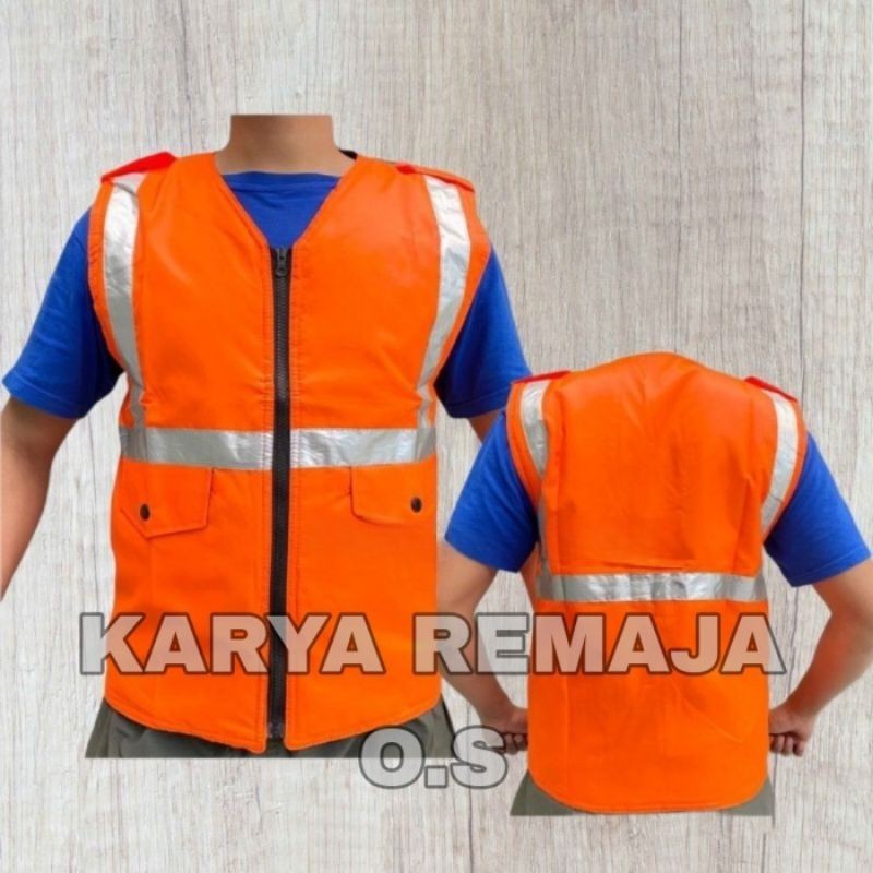 Rompi Murah premium Parasut Rompi ojek ORANGE Rompi Parkir Rompi safety Skotlet Parasut