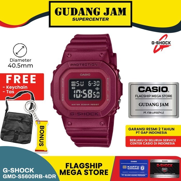 Gshock Gmd-S5600Rb-4Dr Gmd-S5600 Gmds5600Rb Gmds5600 Garansi Resmi