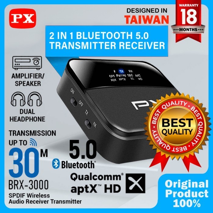 Receiver Bluetooth Transmitter Audio 5.1 Hd Stereo 2In1 Px Brx-3000